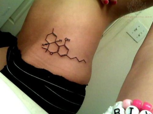 Side Rib Molecule Formula Tattoo